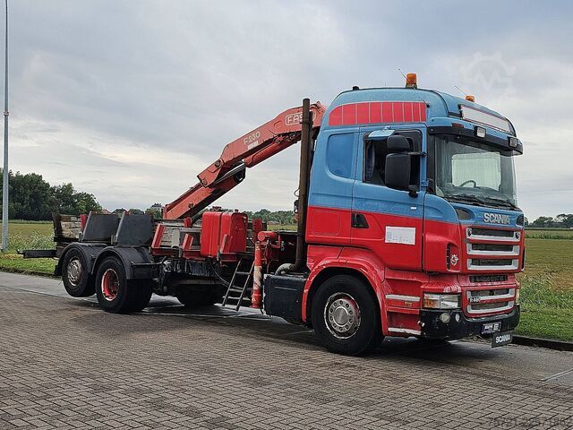 Platte bak SCANIA R480 6X2 MANUAL CRANE
