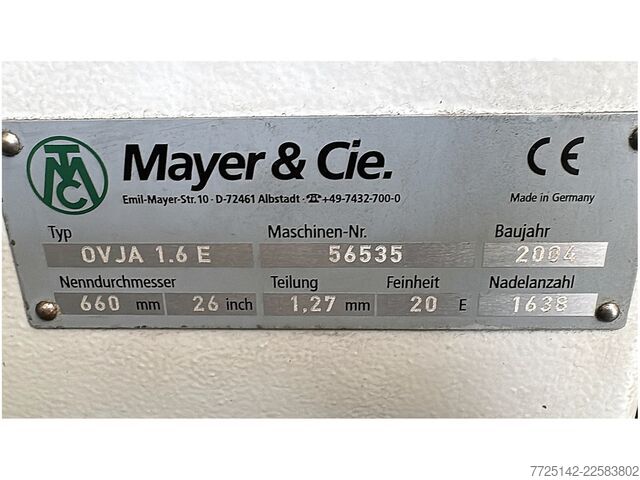Dvocilindrična kružna jakard mašina, dvostrana, 26" Mayer & Cie. OVJA 1.6 E