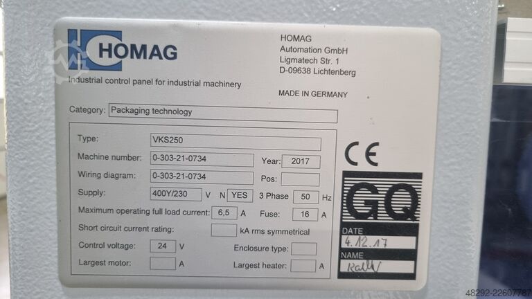 Skärmaskin för kartong HOMAG VKS250