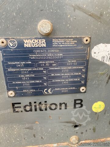 Camion-benne Wacker Neuson DW30