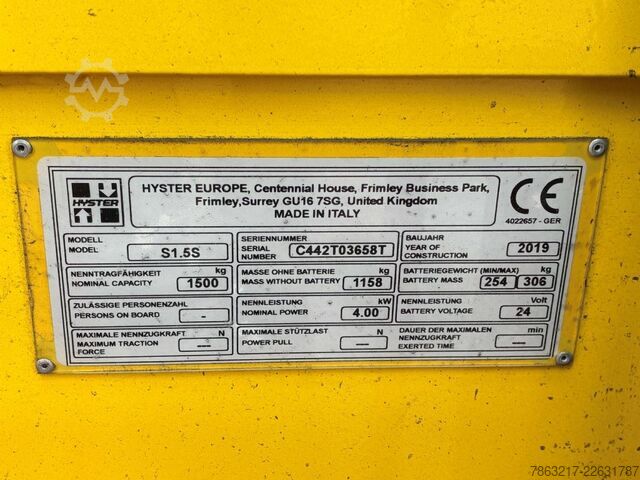  Hyster S 1.5S