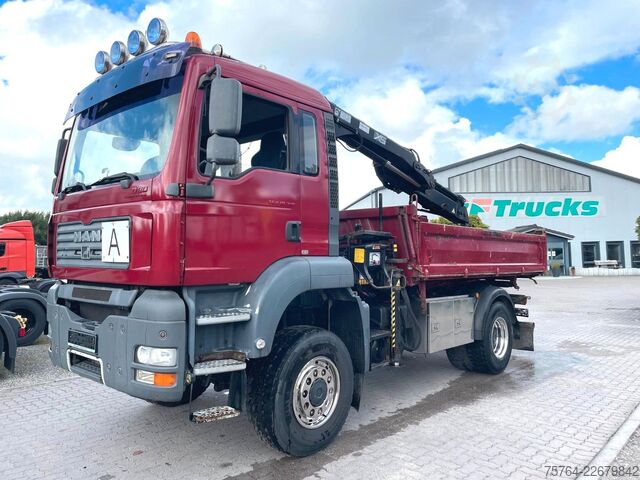 Tresidig tippbil MAN TGA 18.310/HIAB 111 HIDUO/Funk/Meiller/4x4