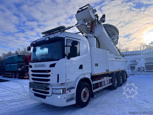 Scania G480 Euro 6, kanalový čistič, vakuový vůz a recyklátor, 2013 Scania G480 Euro 6, Sewer Jetter, Vacuum & Recycler, 2013