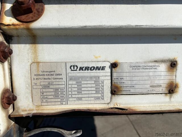 Lonas deslizantes Krone SD 27 / Tautliner / 1x Lift Axle / Disc Brakes