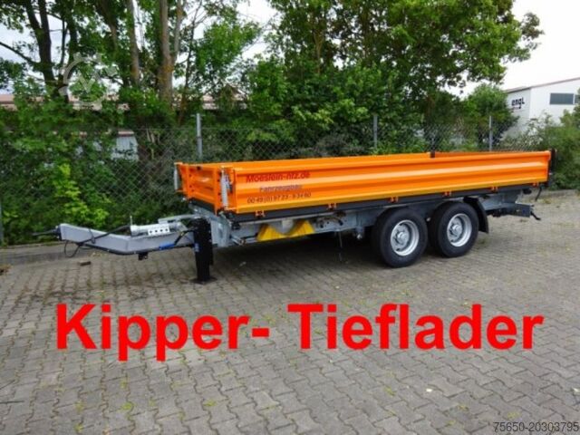 Tipvognstrailer Möslein TTD 13 Orange  13 t Tandem 3- Seitenkipper Tieflader-- Neufahrzeug --