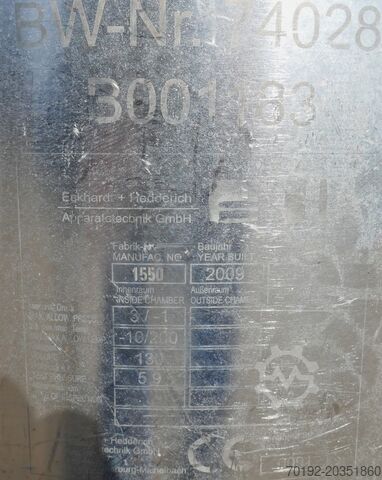 130 liters tryktank fremstillet af V4A Eckhardt + Hedderich 6311