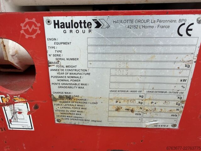 Haulotte Ψαλιδωτή ανυψωτική πλατφόρμα Haulotte Compact 8, ύψος εργασίας 8μ, 225 ώρες λειτουργίας / 2 HAULOTTE Compact 8 8M werkhoogte 225uur / 2013