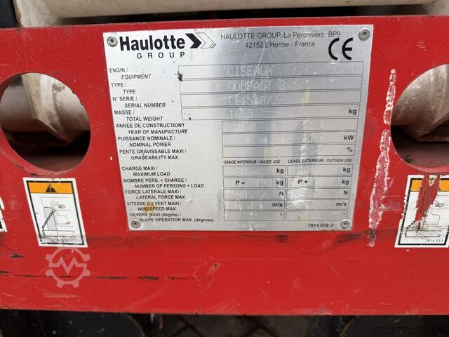 Ηaυlotte Ψαλιδωτή ανυψωτική πλατφόρμα Haulotte Compact 8, ύψος εργασίας 8 μέτρα, 400 ώρες λειτουργία HAULOTTE Compact 8 8M werkhoogte 400uur / 2014
