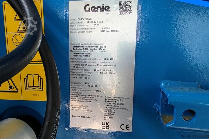 Teleszkópos platform Genie S45XC TRAX Valid inspection, *Guarantee! Diesel, 4