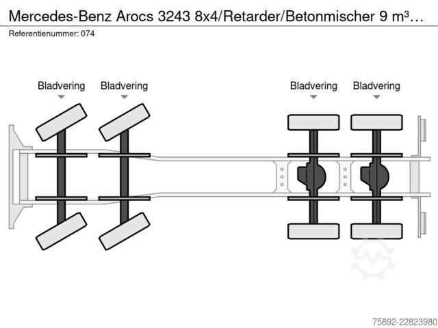 Licuadora Mercedes-Benz Arocs 3243 8x4/Retarder/Betonmischer 9 m³/Euro6