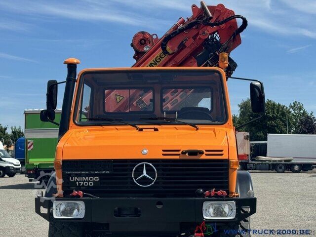 Autolaadkraan Unimog U1700 Kran PK16000 + Jib Höhe 22,50m + Winde