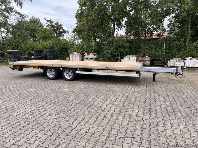 Åben trailer Möslein THT 14-G 7,20 L ausziehbar  13,9 t Tandemanhänger- Tieflader, ausziehbarLuftgefedert