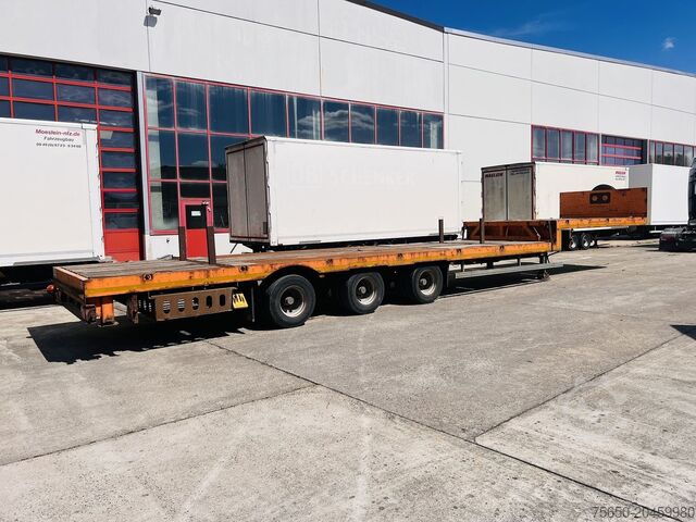 Lavt bygger sættevogn Möslein STO 3 Schwebheim  3 Achs Satteltieflader Plato 45 t GGfür Fertigteile, Baumaschinen oder Container