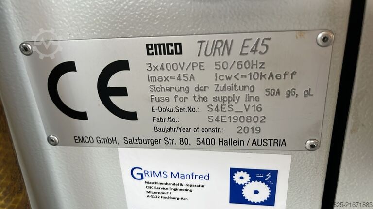 CNC eszterga EMCO EMCOTURN E45