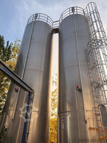 2 x 50 m³ aluminium storage silos, diameter 3,000 mm Eichholz