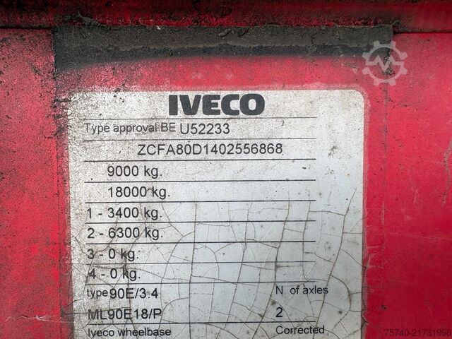 Posuvná plachta Iveco EUROCARGO 90E18 + EURO 5 + LOW KM + 3 STOELEN