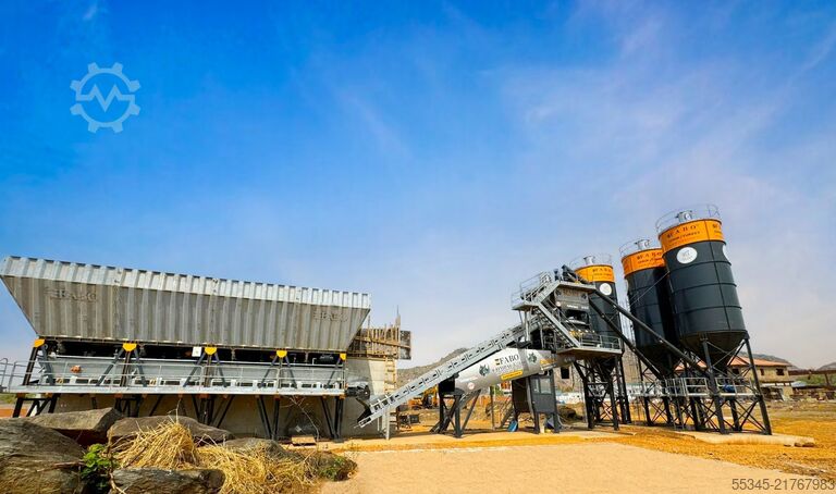 Usina de concreto / central de concreto FABO Concrete Batching Plant 160 m3 Compact Concrete Batching Plant