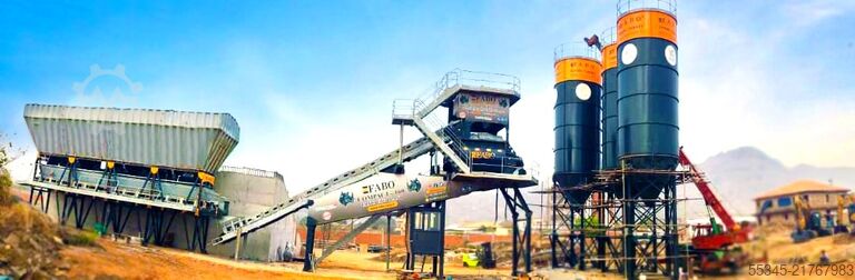 Usina de concreto / central de concreto FABO Concrete Batching Plant 160 m3 Compact Concrete Batching Plant