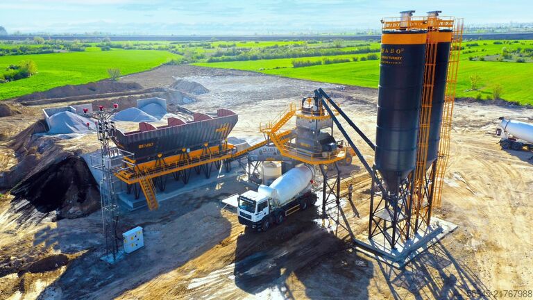 Betonkeverő üzem / betonüzem FABO Concrete Batching Plant 120 M3/H Compact Concrete Batching Plant