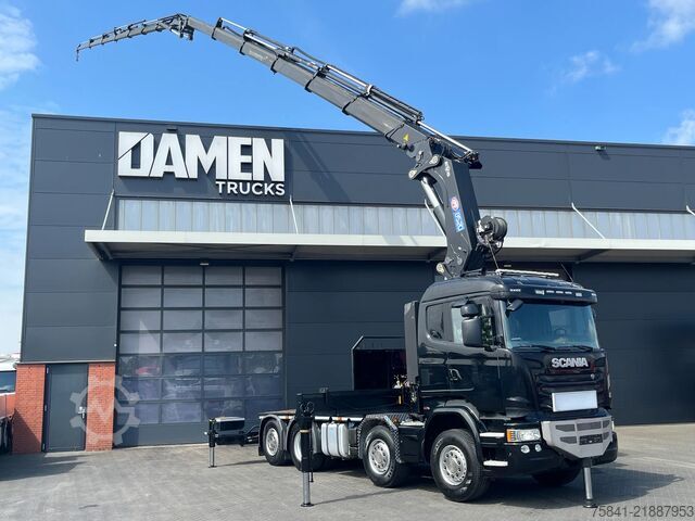 Vrachtwagen met kraan Scania R490 R 490 8x2 Euro 6 HMF 8520-K6 + JIB FJ2000-K6