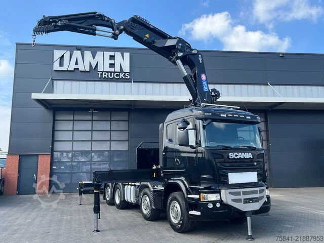 Vrachtwagen met kraan Scania R490 R 490 8x2 Euro 6 HMF 8520-K6 + JIB FJ2000-K6