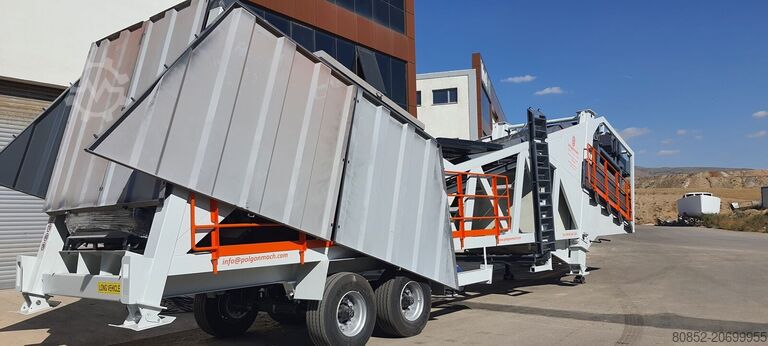 Central de mistura de betão Polygonmach mobile batching plant self ereted-real mobile-n...
