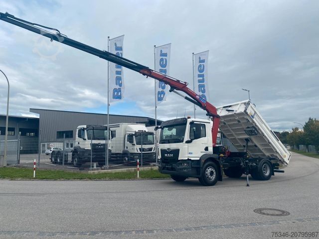 Háromirányú billenő teherautó MAN TGM 18.320 /4x2/BL/Meiller/Kipper/Kran/15 m/ Neu