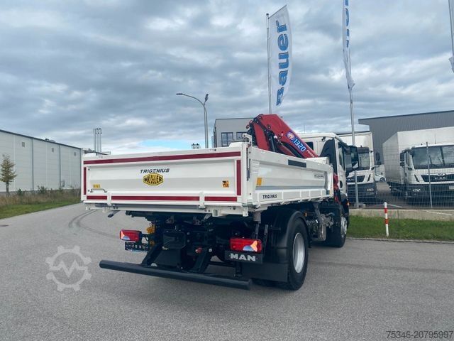 Háromirányú billenő teherautó MAN TGM 18.320 /4x2/BL/Meiller/Kipper/Kran/15 m/ Neu