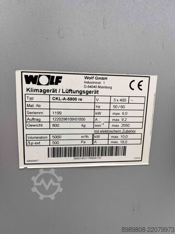 Unidad de aire de impulsión y extracción WOLF CKL-A-5800 re