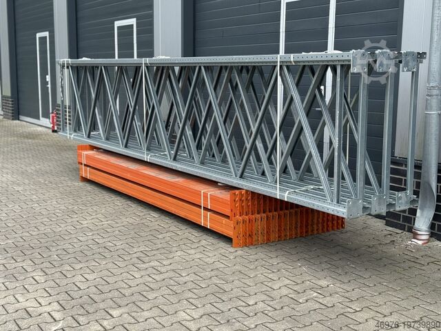 6.000 x 1.100 mm / 3 niveaus / 18,72 strekkende meter. META Thyssen (Multipal S) Palettenregalanlage Palettenregal Regal