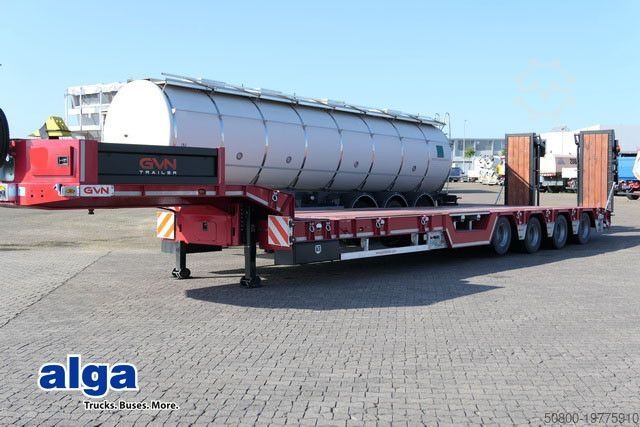 Dieplader oplegger GVN 4, Radmulden, Ausziehbar, Hydr. Rampen