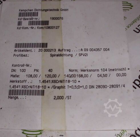 Uszczelnienie spiralne Kempchen SPV2I