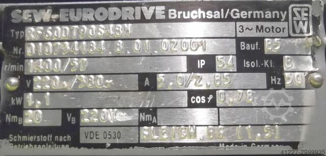 Motor cu transmisie 1,1 kW 57 rpm SEW-EURODRIVE RF60DT90S4BN