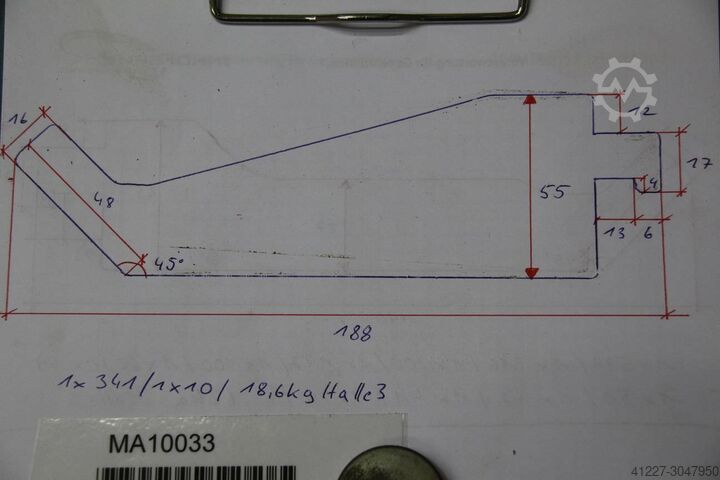 La herramienta de la prensa plegadora dividida en 351 mm unbekannt 188/55 mm