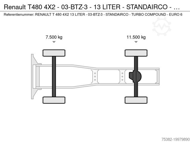 Standard-SZM Renault T480 4X2 - 03-BTZ-3 - 13 LITER - STANDAIRCO - T...