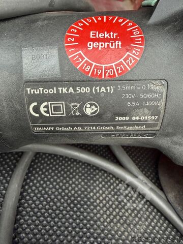 TRUMPF TruTool TKA 500 bevelling/chamfering machine for sheet metal 1400W with case TRUMPF TruTool TKA 500 fazowarka ukosowarka do blach 1400W walizka TRUMPF TruTool TKA 500 fazowarka ukosowarka do blach 1400W walizka