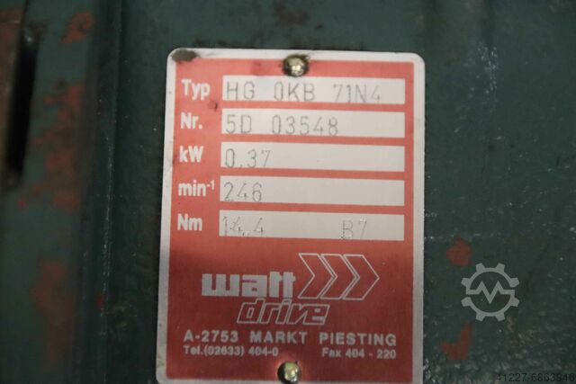 Motorreductor 0,37 kW 246 omw/min Watt Drive HG OKG 71N4