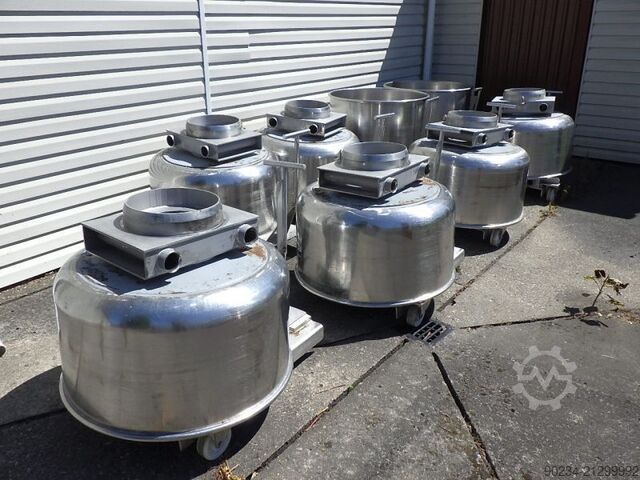 Használt rozsdamentes acél Grieser VPL 350 típusú planetáris keverő keverőedényekkel. GRIESER VPL 350