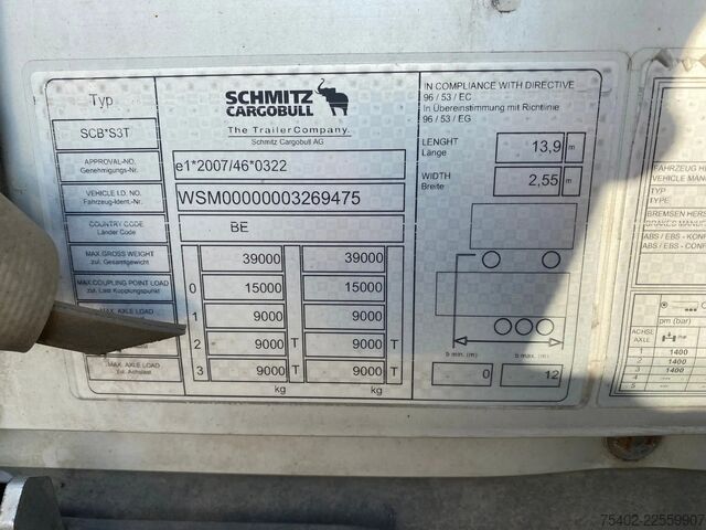Przesuwne plandeki Schmitz Cargobull SCB*S3T / Coil / Tautliner / Disc Brakes