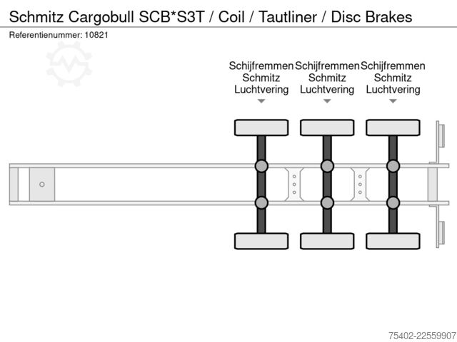 Przesuwne plandeki Schmitz Cargobull SCB*S3T / Coil / Tautliner / Disc Brakes