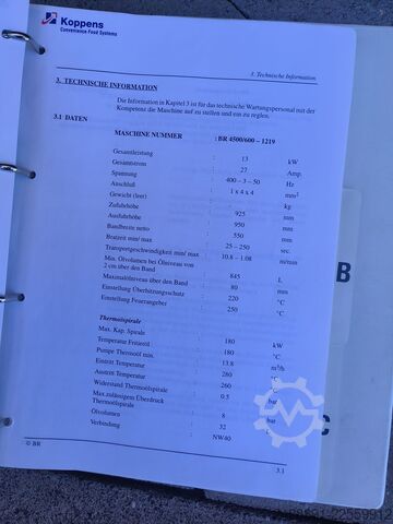 Smażalnik przelotowy na olej termiczny KOPPENS BR 4500/600