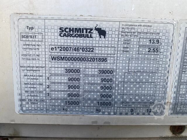 Przesuwne plandeki Schmitz Cargobull SCB*S3T / Coil / Tautliner / Disc Brakes