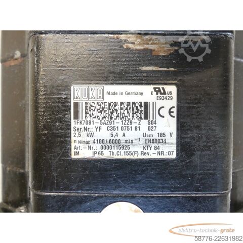 Upravljačka jedinica KUKA 1FK7081-5AZ91-1ZZ9-Z S04 Servomotor SN: YFC351075181027