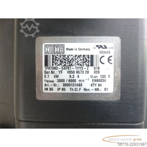 Vezérlőegység KUKA 1FK7083-5AF81-1YY3-Z S16 Servomotor SN: YFV050657328026