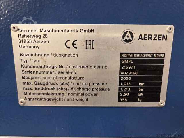Delta dmychadlo Aerzen GM7L, 5,5 kW Aerzen Delta blower 